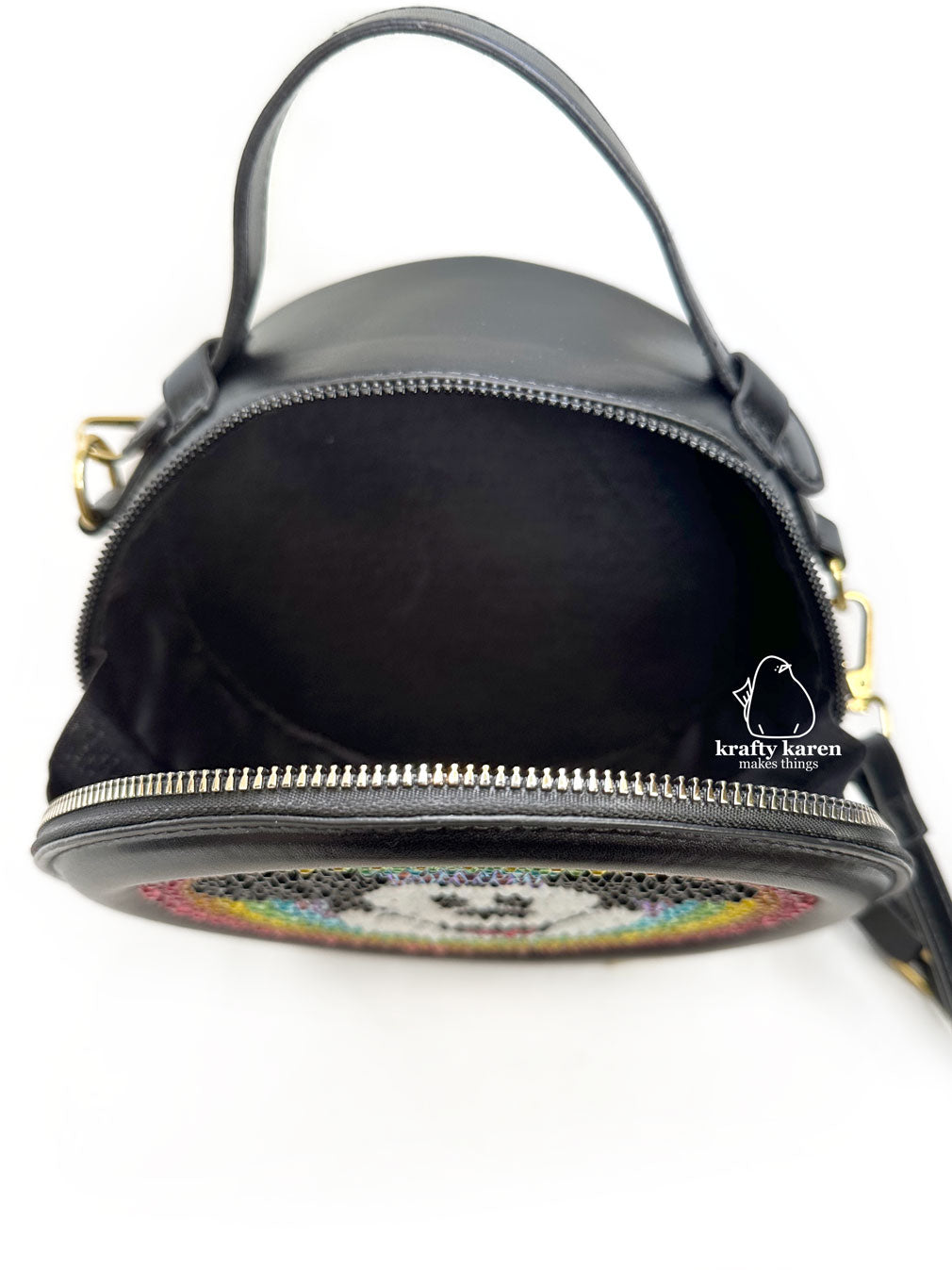 Rainbow Mouse Rhinestone Crossbody Bag