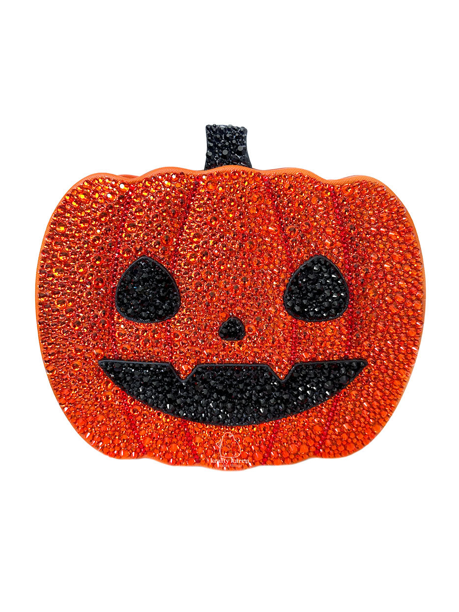 Happy Rhinestone Pumpkin Crossbody Bag