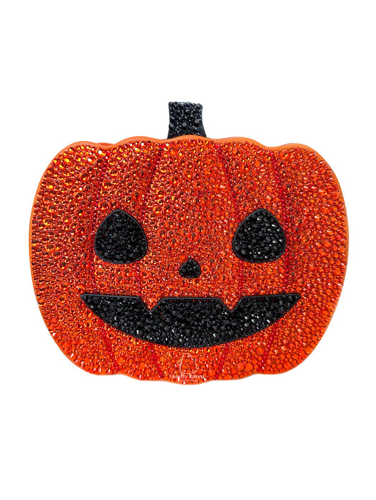 Happy Rhinestone Pumpkin Crossbody Bag