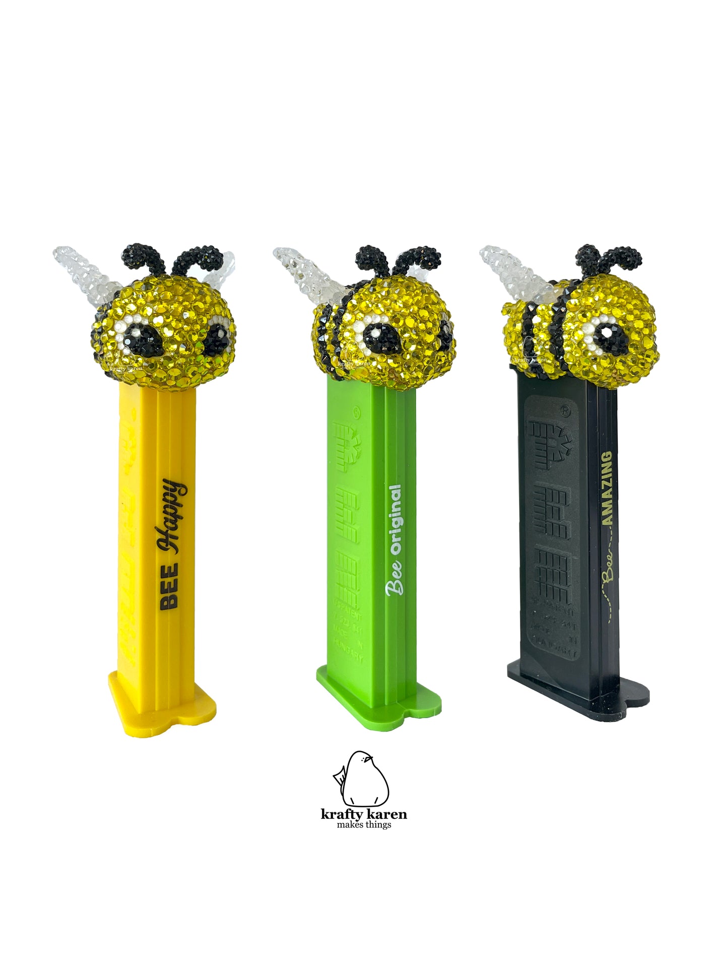 Rhinestone Bee PEZ - Black Stem