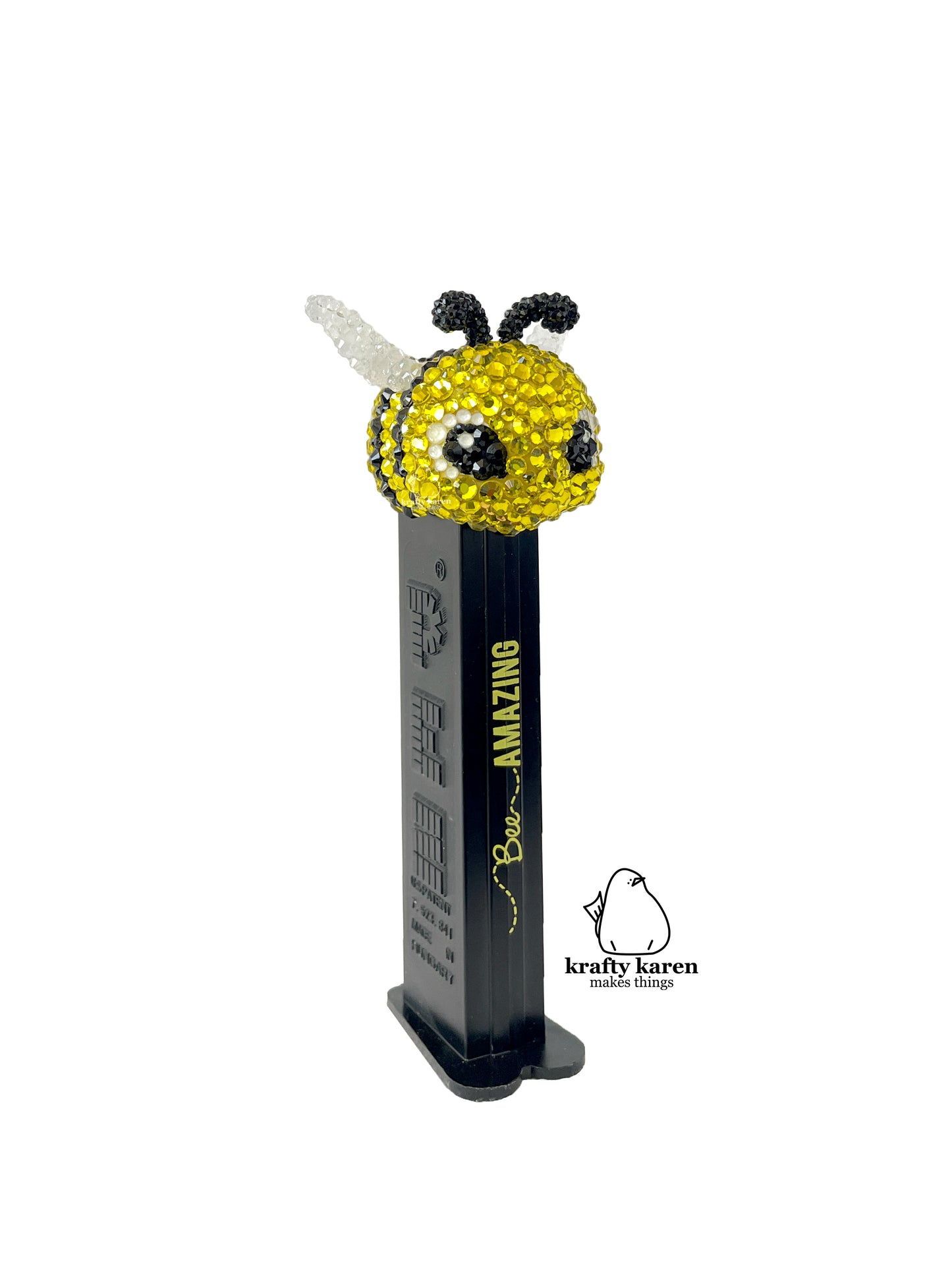 Rhinestone Bee PEZ - Black Stem