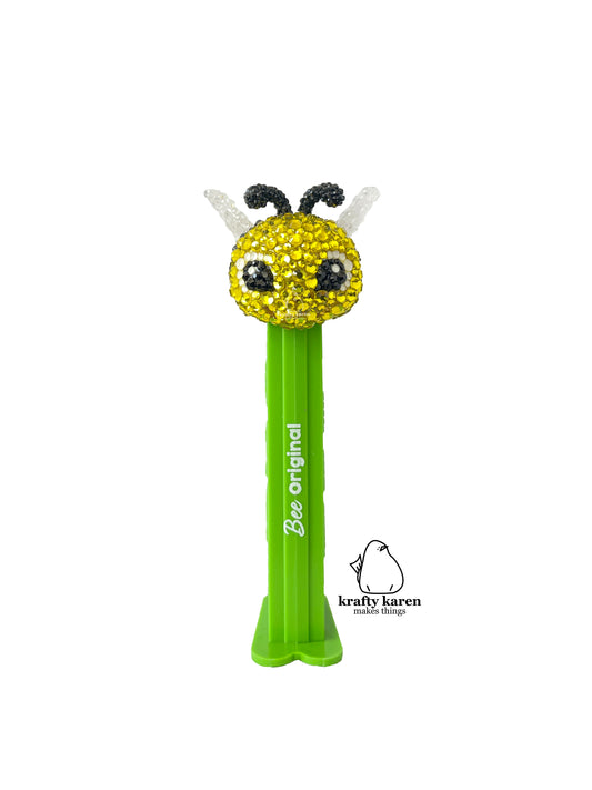 Rhinestone Bee PEZ - Green Stem