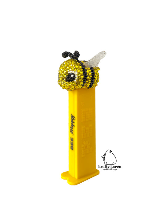 Rhinestone Bee PEZ - Yellow Stem