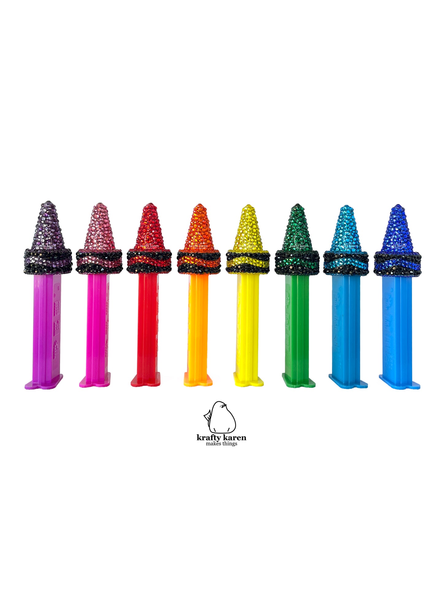 Rhinestone Crayola Crayon PEZ - Set of 8