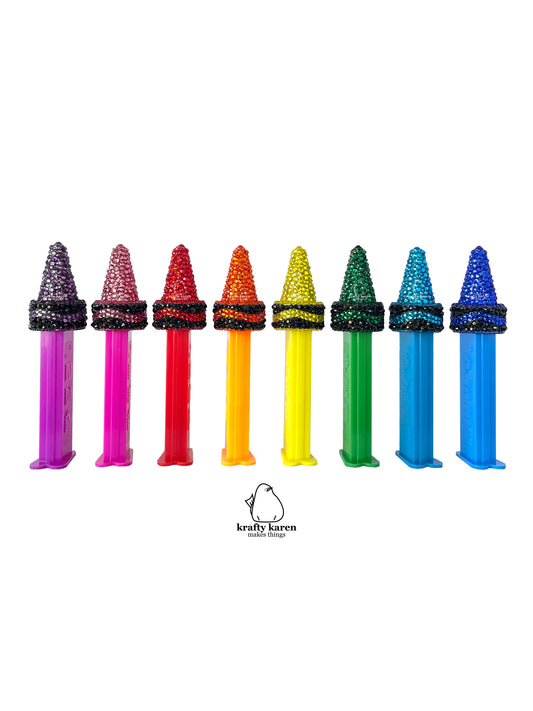 Rhinestone Crayola Crayon PEZ - Set of 8
