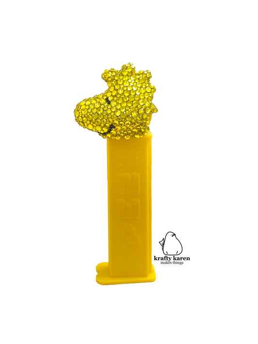 Rhinestone Woodstock PEZ - Yellow Stem