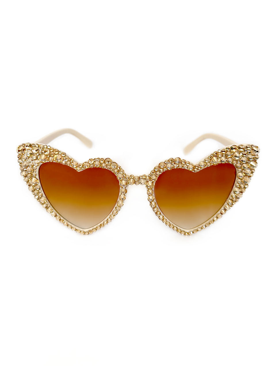 Rhinestone Heart Sunglasses - Neutral