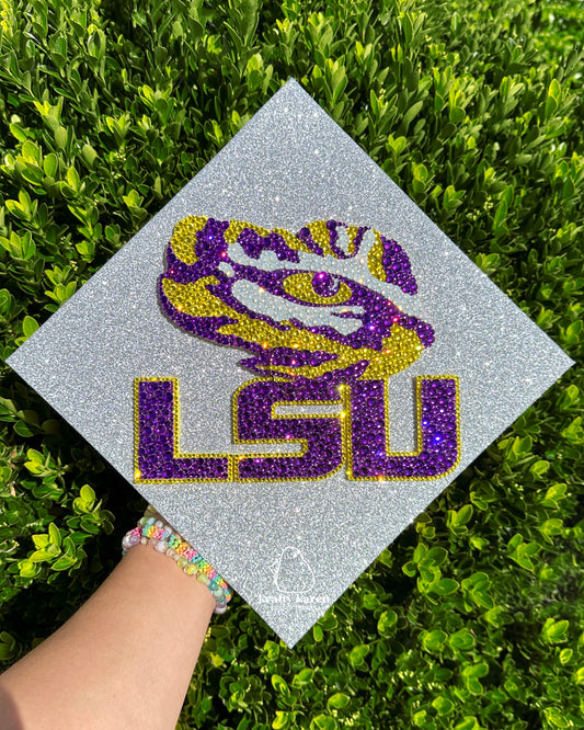 LSU Rhinestone Grad Cap